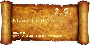 Kleisz Filibert névjegykártya
